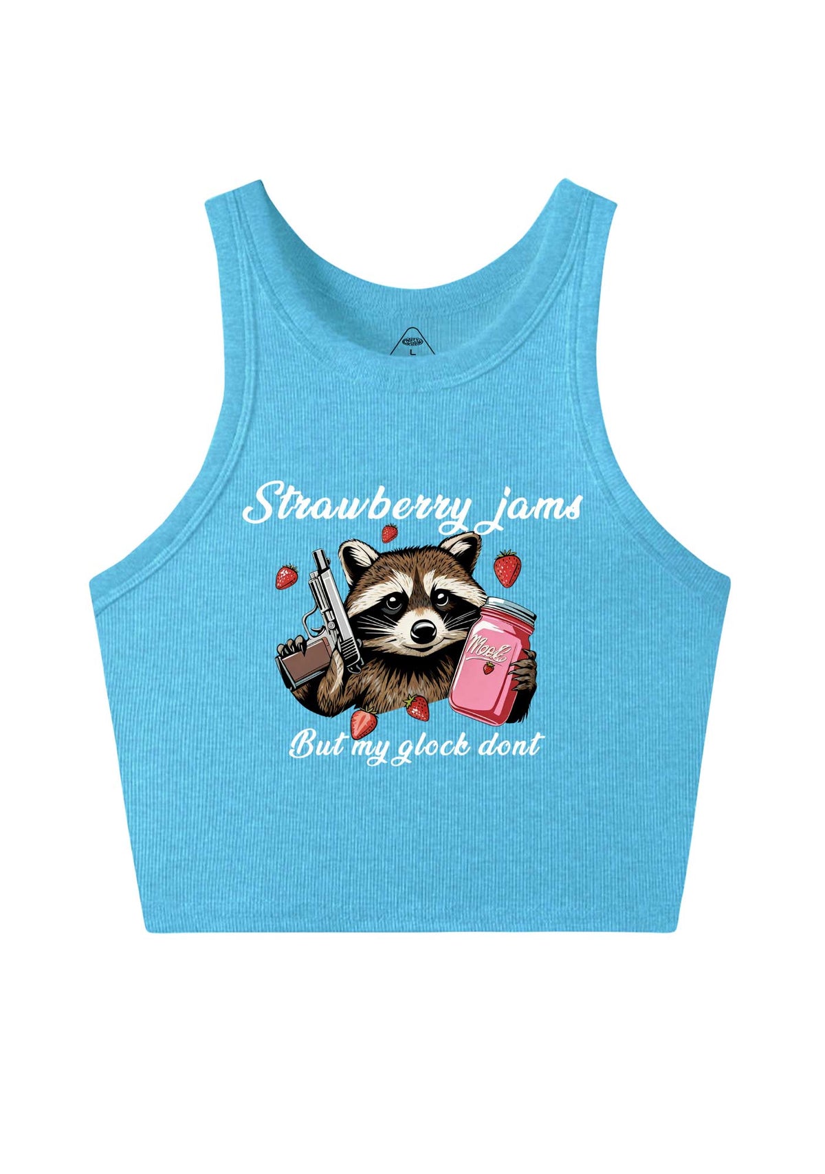 Strawberry Jams Raccoon Y2K Crop Tank Top Cherrykitten