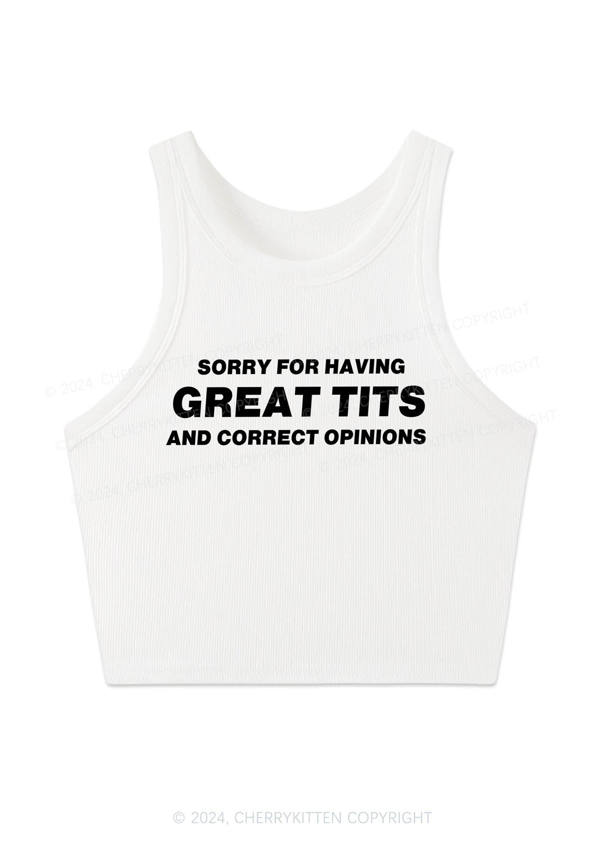 Sorry For Having Correct Opinions Y2K Crop Tank Top Cherrykitten