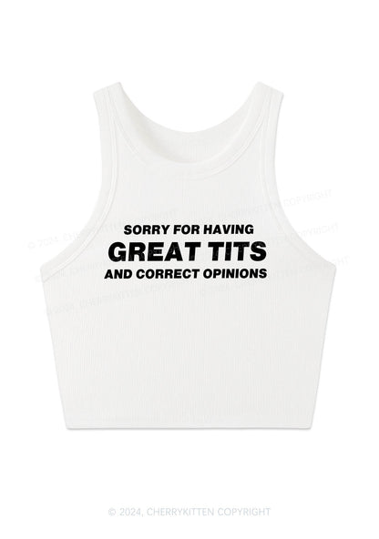 Sorry For Having Correct Opinions Y2K Crop Tank Top Cherrykitten