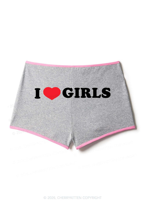 I Love Girls Pride Y2K Booty Shorts Cherrykitten
