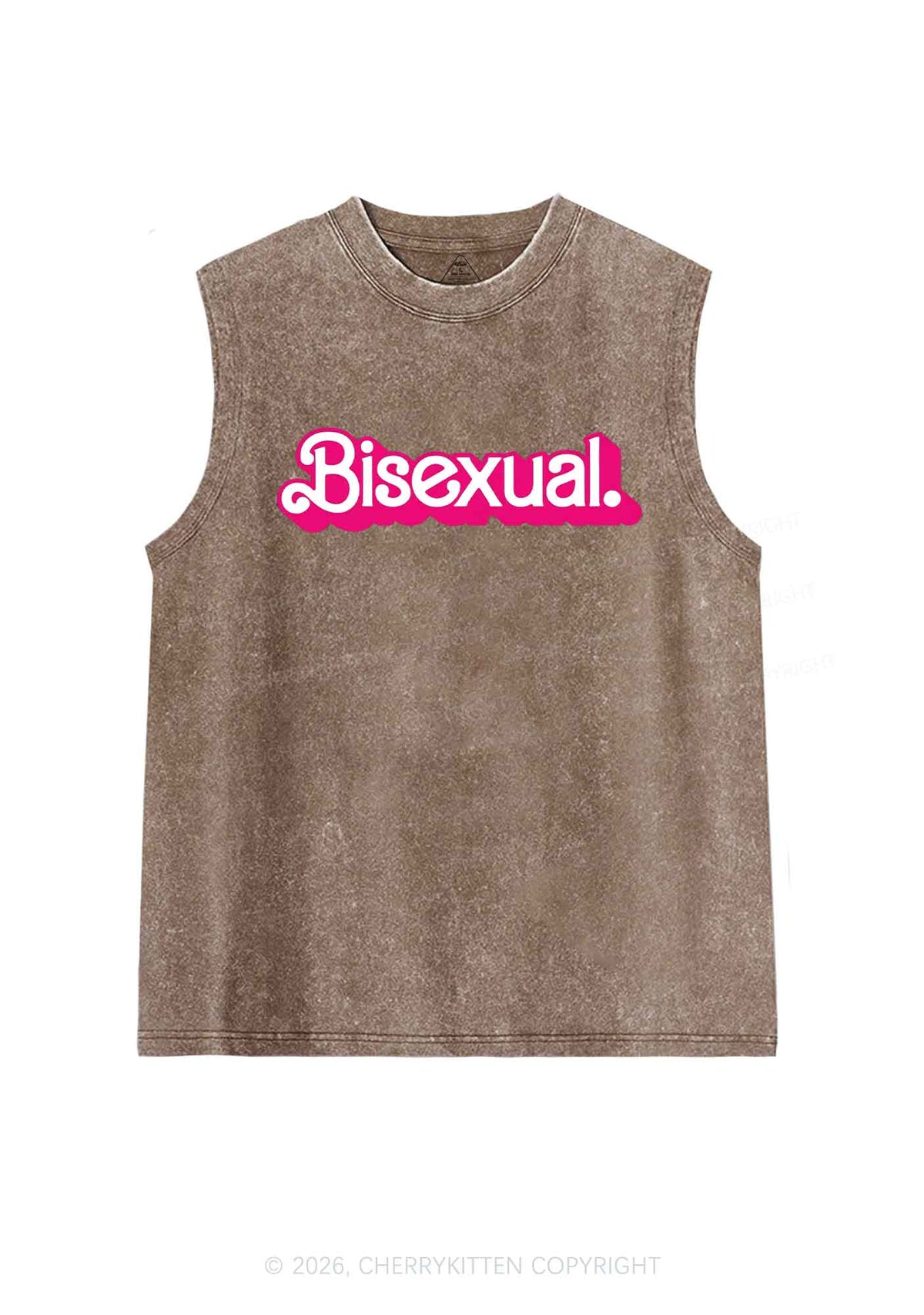 Pink Bisexual Pride Y2K Washed Muscle Tank Cherrykitten