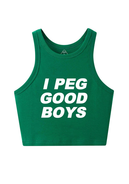 I Peg Good Boys Y2K Crop Tank Top Cherrykitten