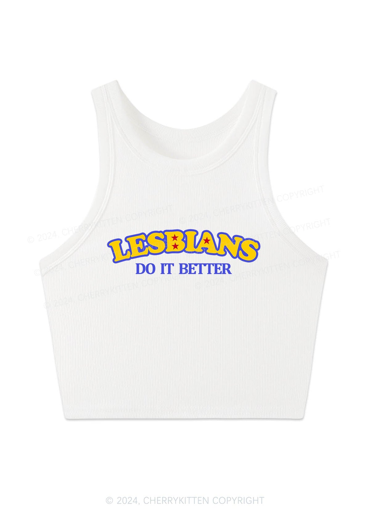 Lesbians Do It Better Y2K Crop Tank Top Cherrykitten