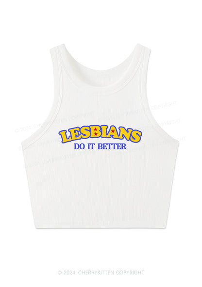 Lesbians Do It Better Y2K Crop Tank Top Cherrykitten