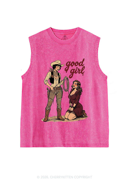 Good Girl Western Cowgirls Pride Y2K Washed Muscle Tank Cherrykitten
