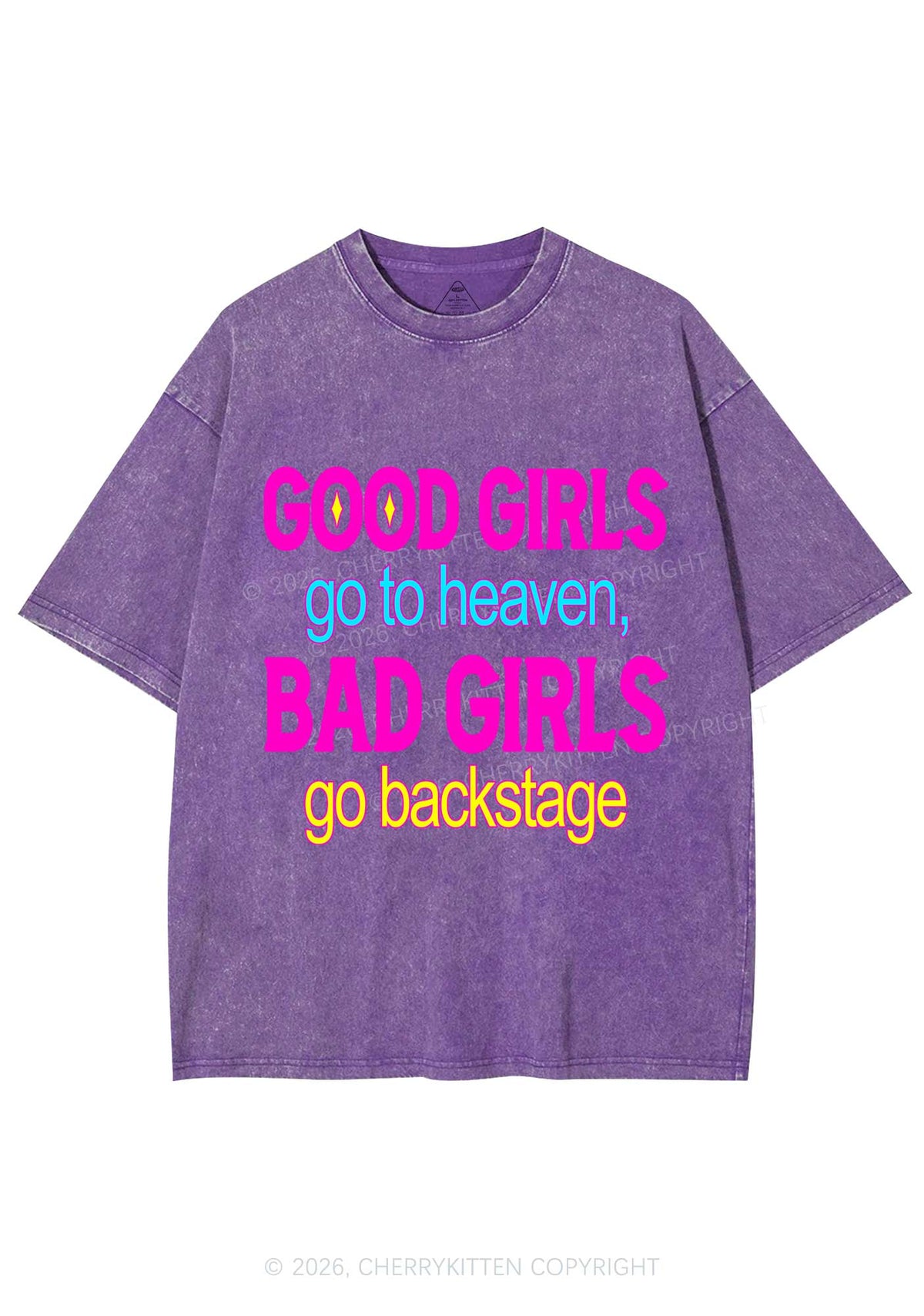 Bad Girls Go Backstage Y2K Shirts Washed Tee Cherrykitten