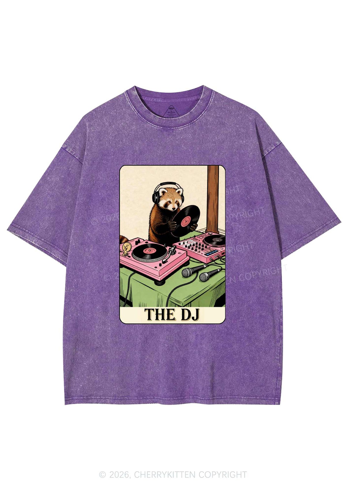 The DJ Raccoon Y2K Shirts Washed Tee Cherrykitten