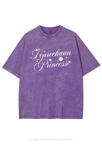 Leprechaun Princess St Patricks Y2K Shirts Washed Tee Cherrykitten