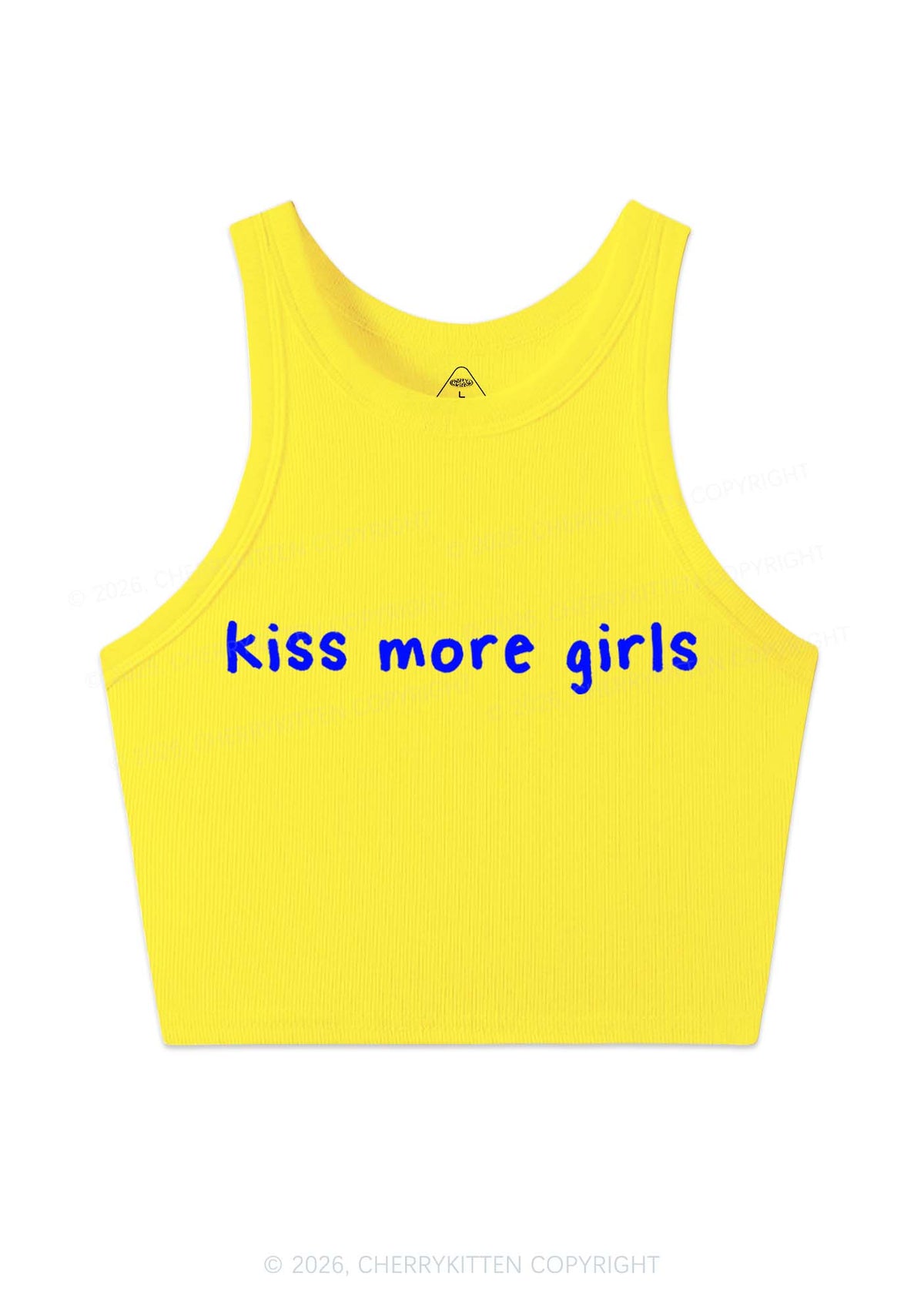 Kiss More Girls Y2K Crop Tank Top Cherrykitten