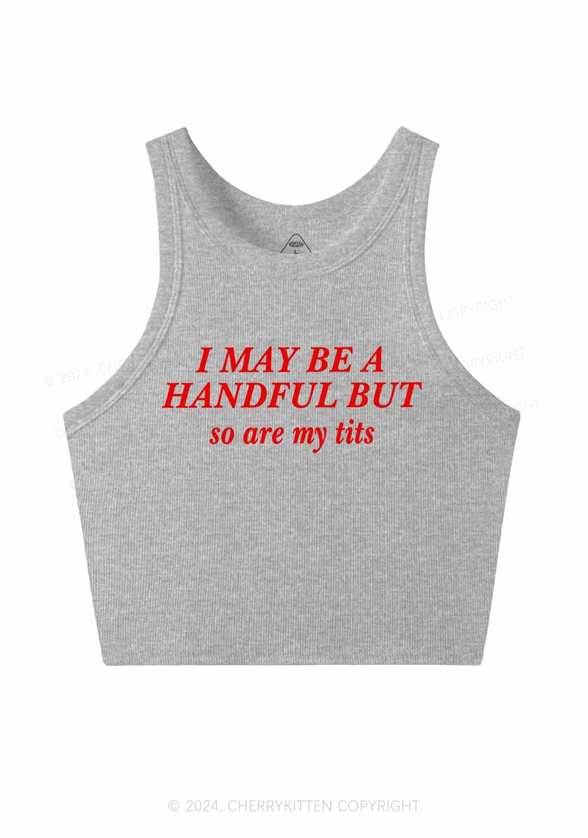 I May Be A Handful Y2K Crop Tank Top Cherrykitten