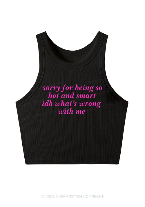 Sorry For Being So Smart Y2K Crop Tank Top Cherrykitten