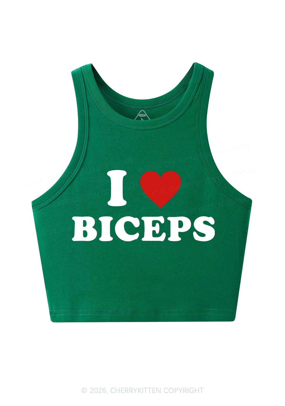 I Love Biceps Y2K Crop Tank Top Cherrykitten