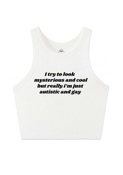 Im Just Autistic And Gay Pride Y2K Crop Tank Top Cherrykitten