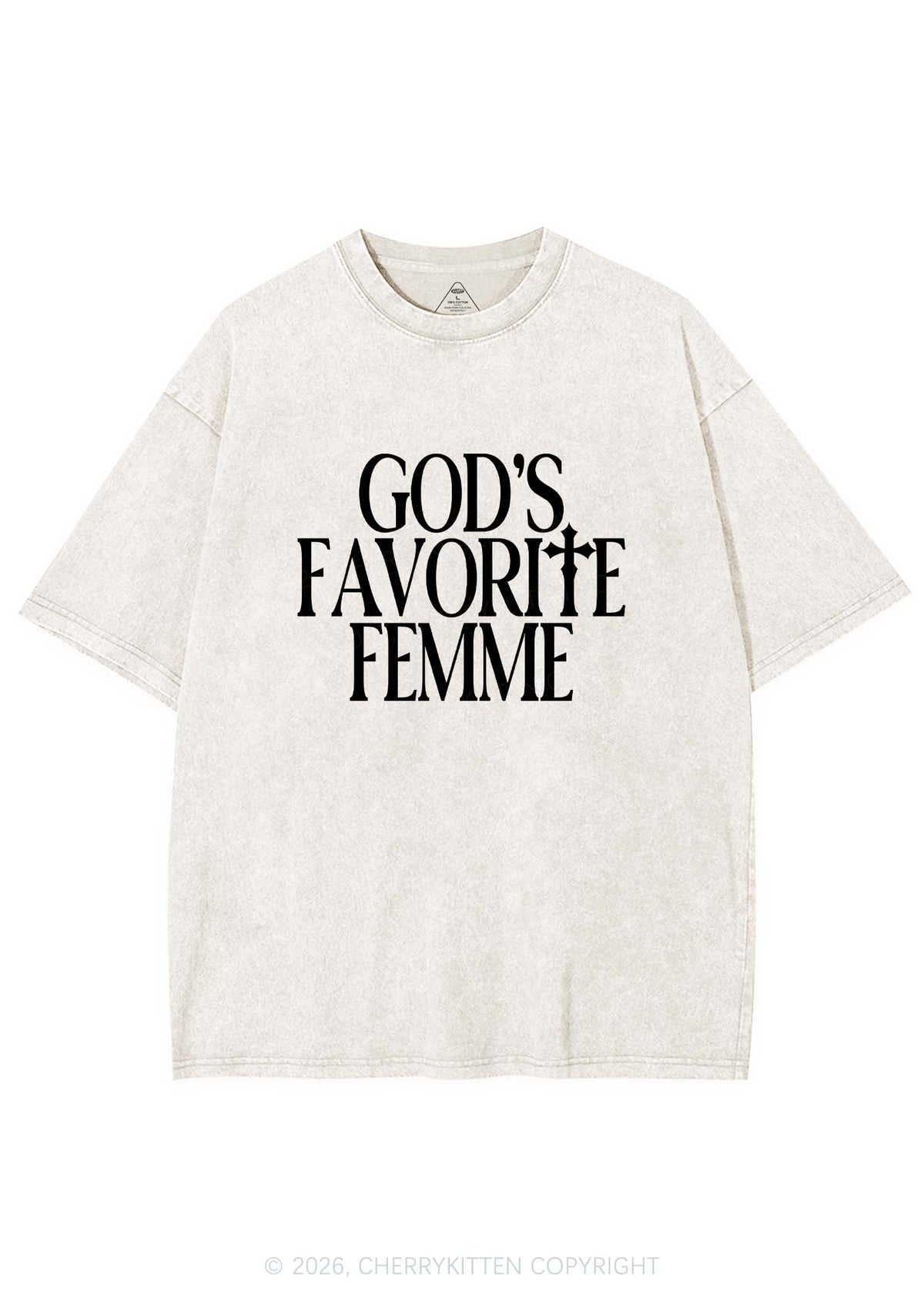 Gods Favorite Femme Pride Y2K Shirts Washed Tee Cherrykitten