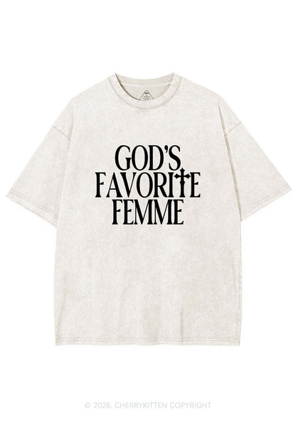 Gods Favorite Femme Pride Y2K Shirts Washed Tee Cherrykitten