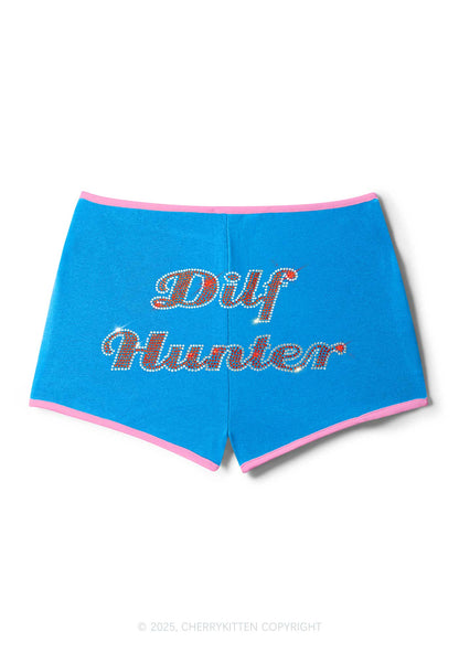 Rhinestone Green Hunter Y2K Booty Shorts Cherrykitten