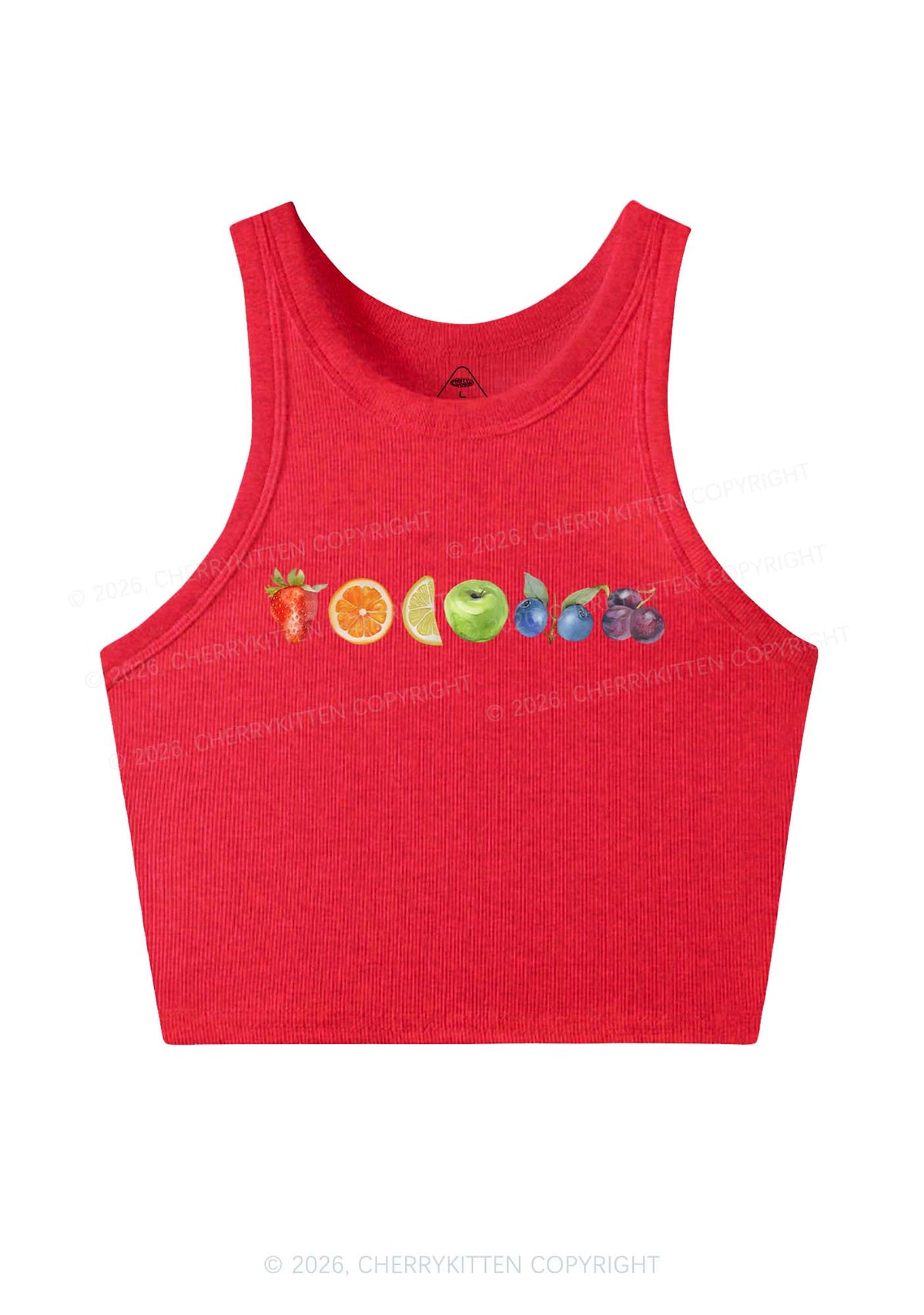Six Fruity Y2K Crop Tank Top Cherrykitten