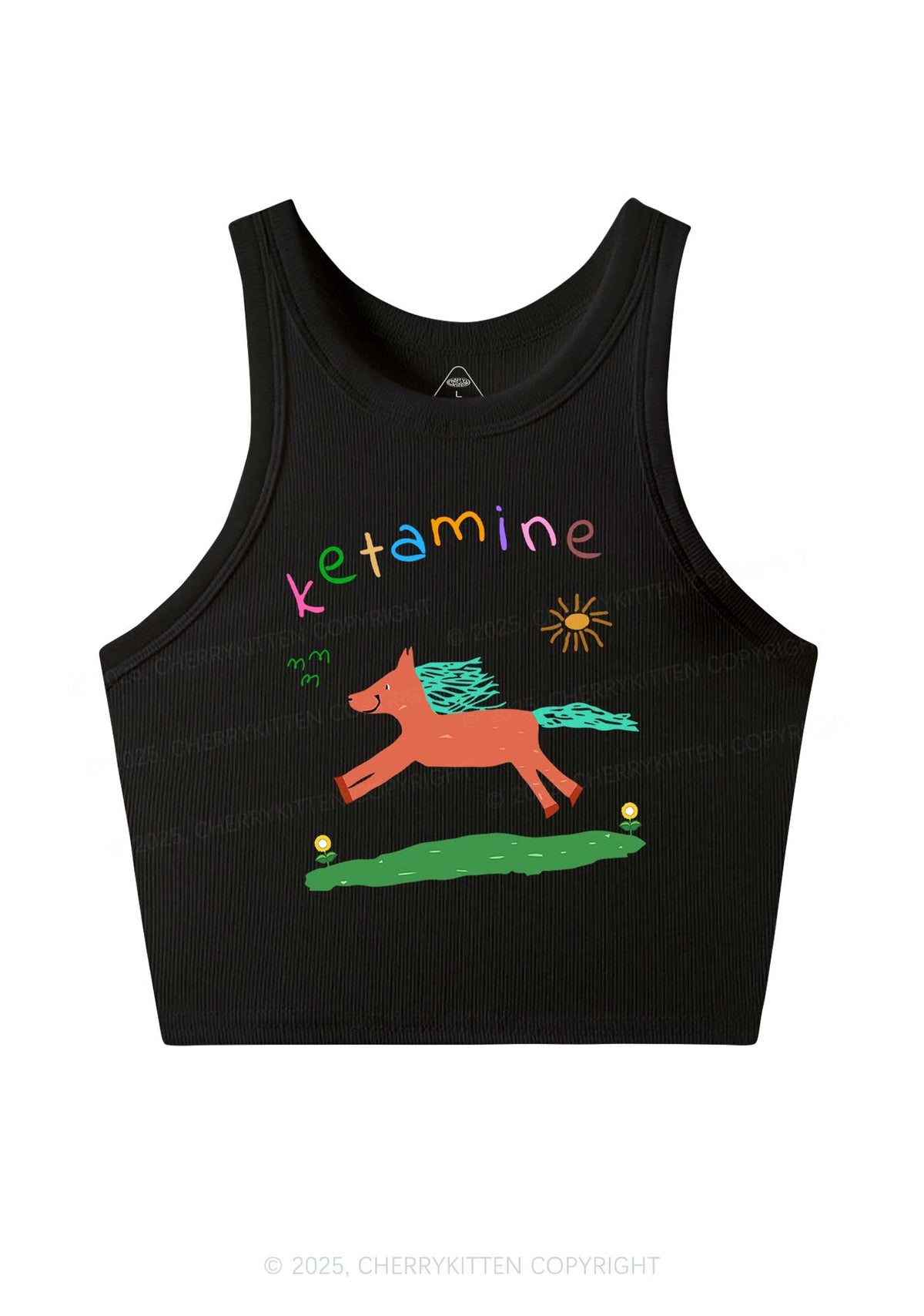 Orange Pony Y2K Crop Tank Top Cherrykitten