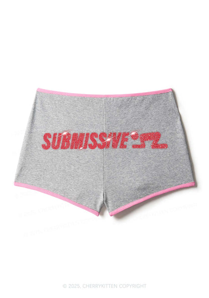 Rhinestone Submissive Man Y2K Booty Shorts Cherrykitten