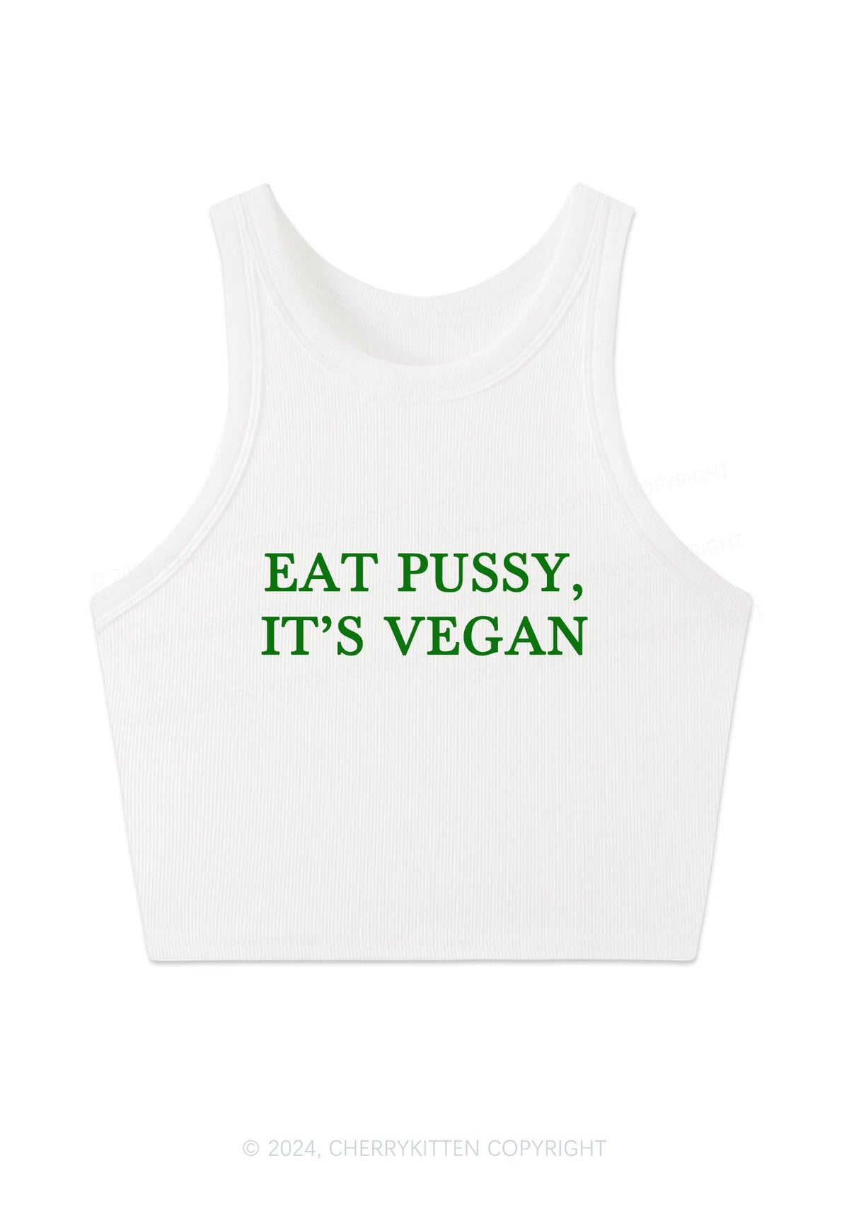 Eat Puxxy It's Vegan Y2K Crop Tank Top Cherrykitten