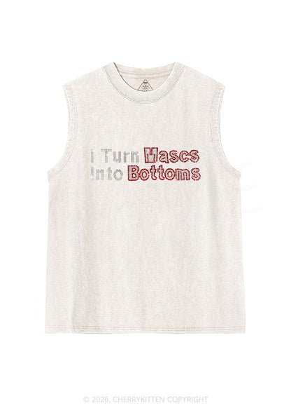 Rhinestone I Turn Mascs Into Bottoms Y2K Washed Muscle Tank Cherrykitten