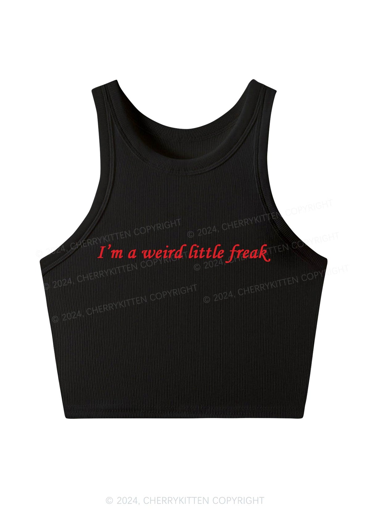 Weird Little Freak Y2K Crop Tank Top Cherrykitten