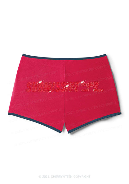 Rhinestone Submissive Man Y2K Booty Shorts Cherrykitten