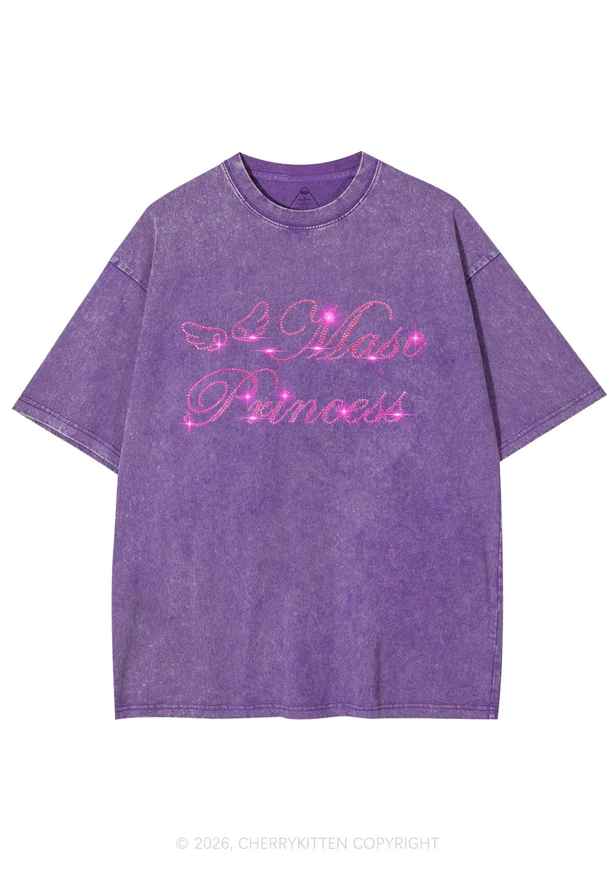 Rhinestone Masc Princess Pride Y2K Shirts Washed Tee Cherrykitten