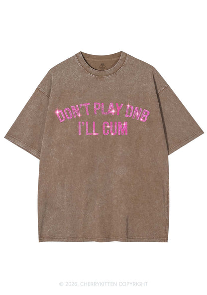 Rhinestone Dont Play DNB Y2K Shirts Washed Tee Cherrykitten