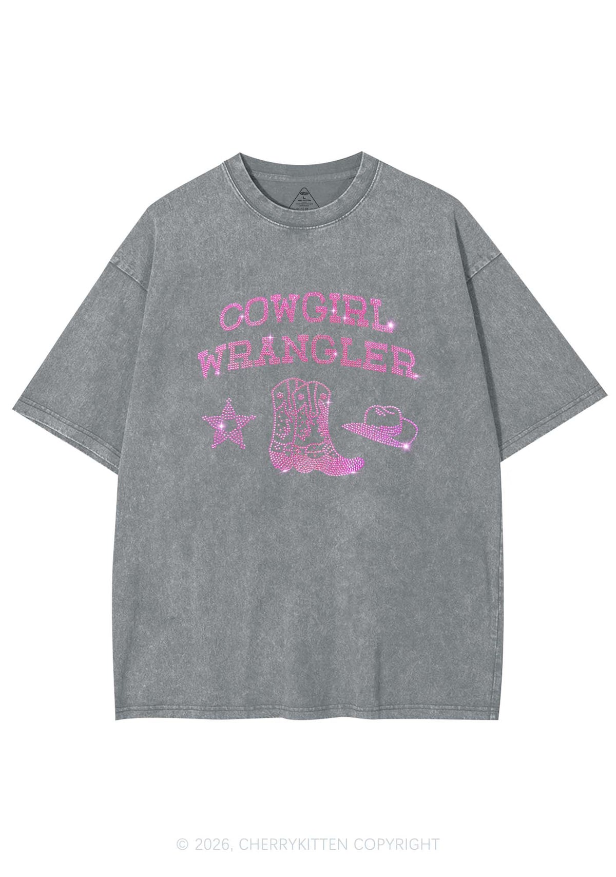 Rhinestone Cowgirl Wrangler Boots Pride Y2K Shirts Washed Tee Cherrykitten