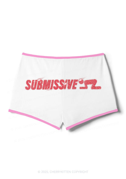 Rhinestone Submissive Man Y2K Booty Shorts Cherrykitten