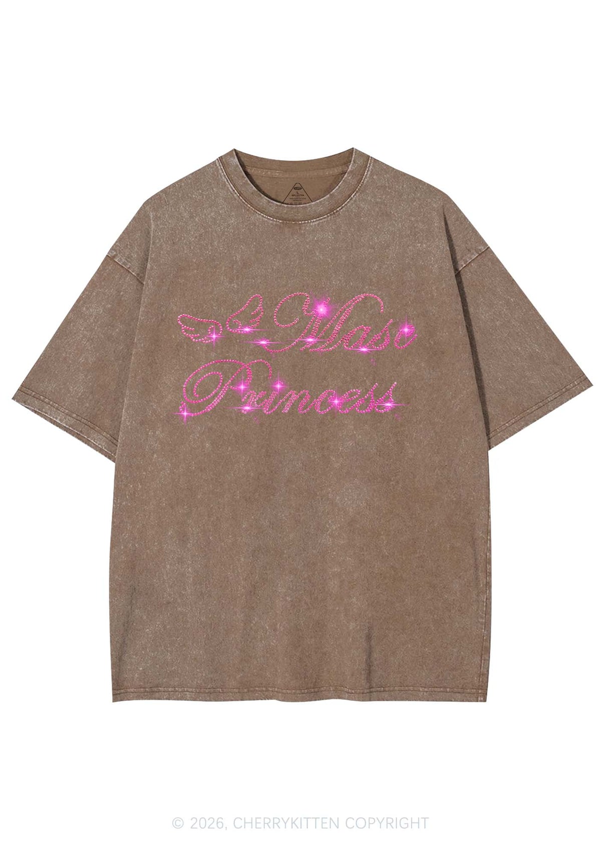 Rhinestone Masc Princess Pride Y2K Shirts Washed Tee Cherrykitten