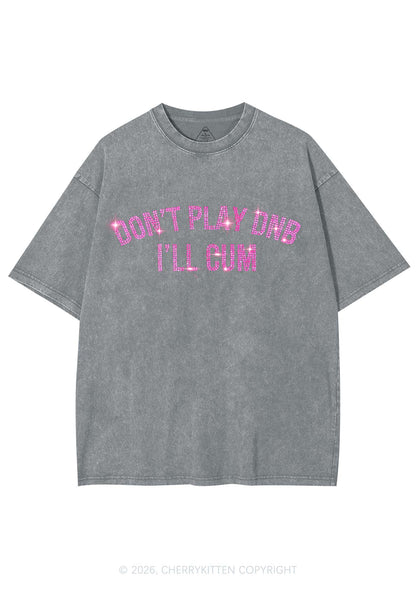 Rhinestone Dont Play DNB Y2K Shirts Washed Tee Cherrykitten