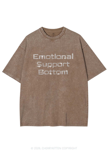Rhinestone Emotional Support Bottom Pride Y2K Shirts Washed Tee Cherrykitten