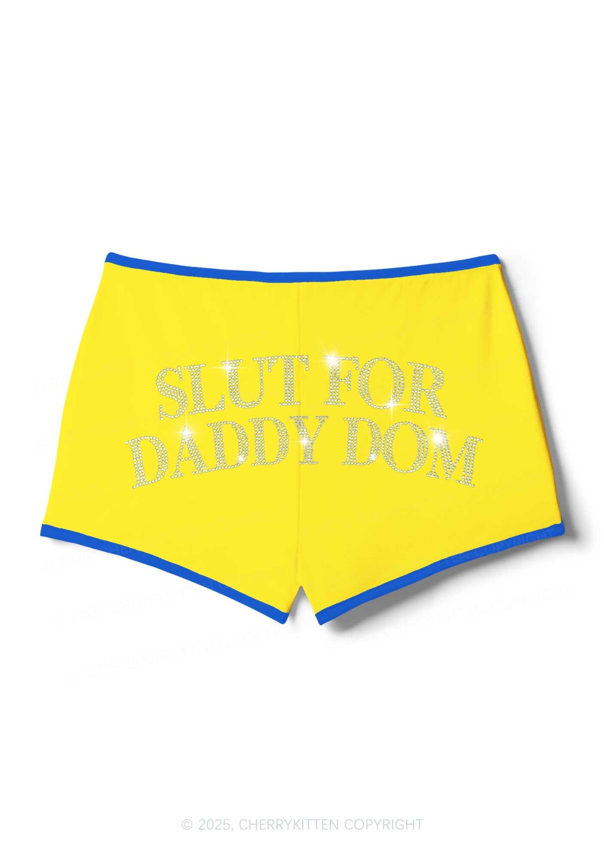 Rhinestone Slxt For Daddy Dom Y2K Booty Shorts Cherrykitten