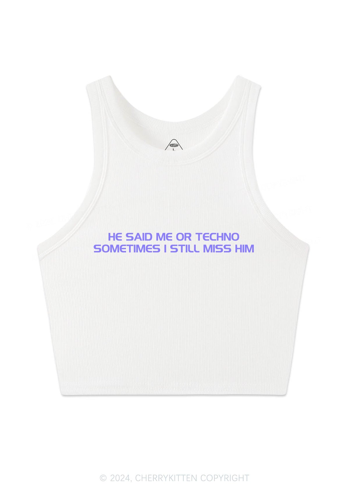 Me Or Techno Y2K Crop Tank Top Cherrykitten