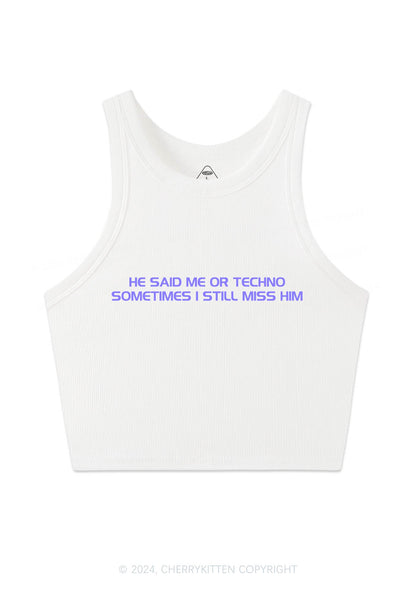 Me Or Techno Y2K Crop Tank Top Cherrykitten