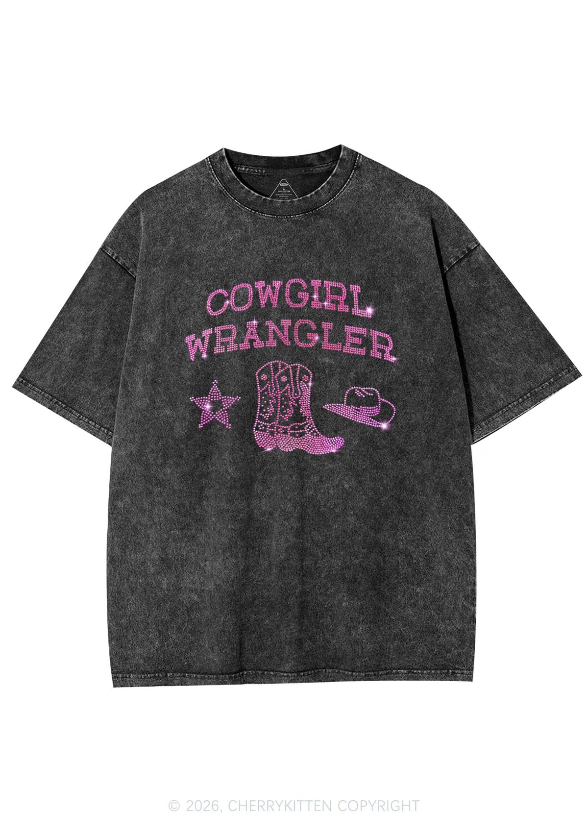 Rhinestone Cowgirl Wrangler Boots Pride Y2K Shirts Washed Tee Cherrykitten