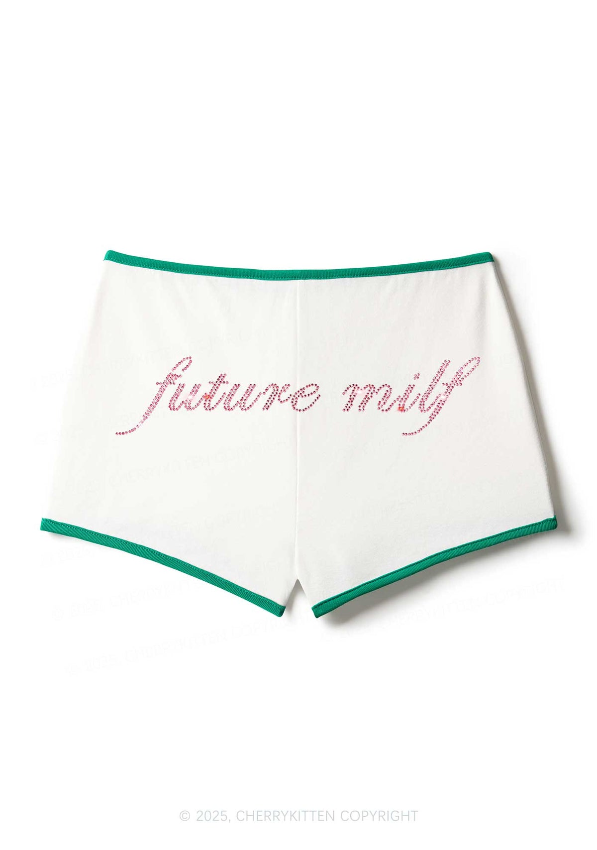 Rhinestone Pink Future Mxxf Y2K Booty Shorts Cherrykitten