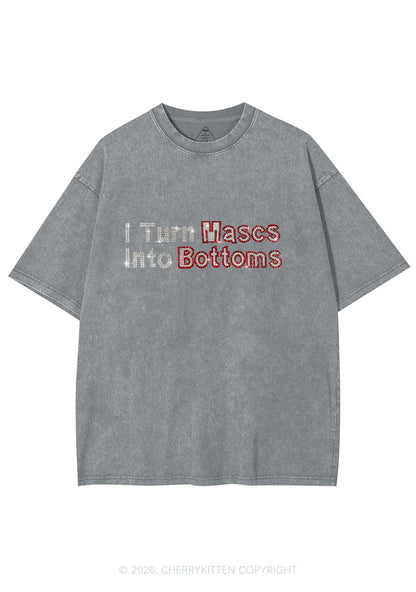 Rhinestone I Turn Mascs Into Bottoms Y2K Shirts Washed Tee Cherrykitten