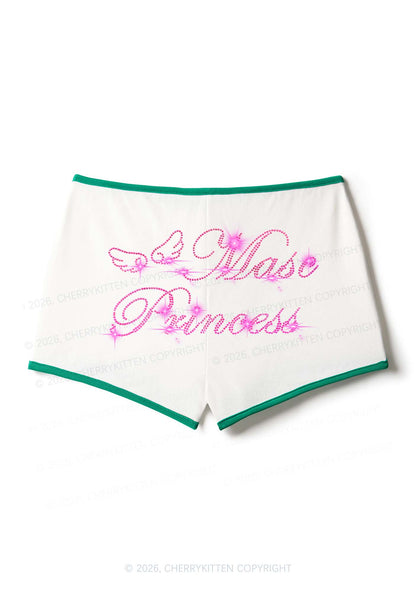Rhinestone Masc Princess Pride Y2K Booty Shorts Cherrykitten