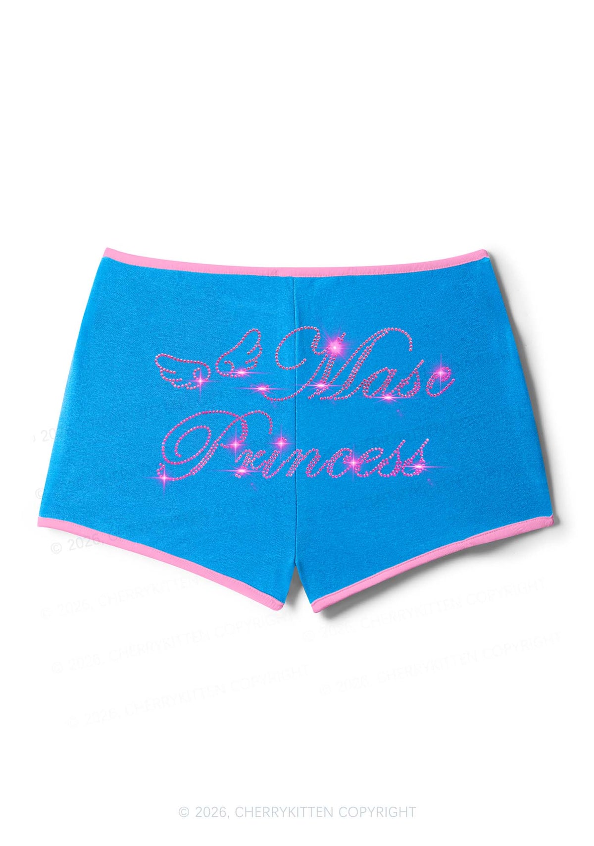 Rhinestone Masc Princess Pride Y2K Booty Shorts Cherrykitten