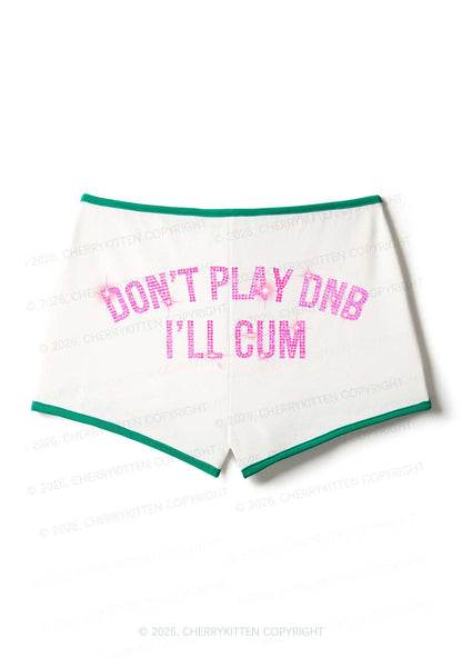 Rhinestone Dont Play DNB Y2K Booty Shorts Cherrykitten