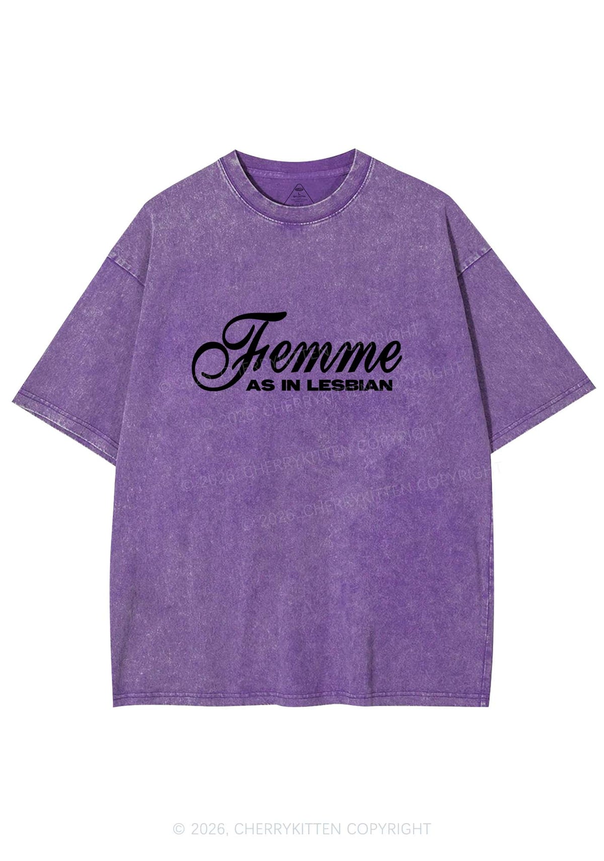 Femme As In Lesbian Pride Y2K Shirts Washed Tee Cherrykitten