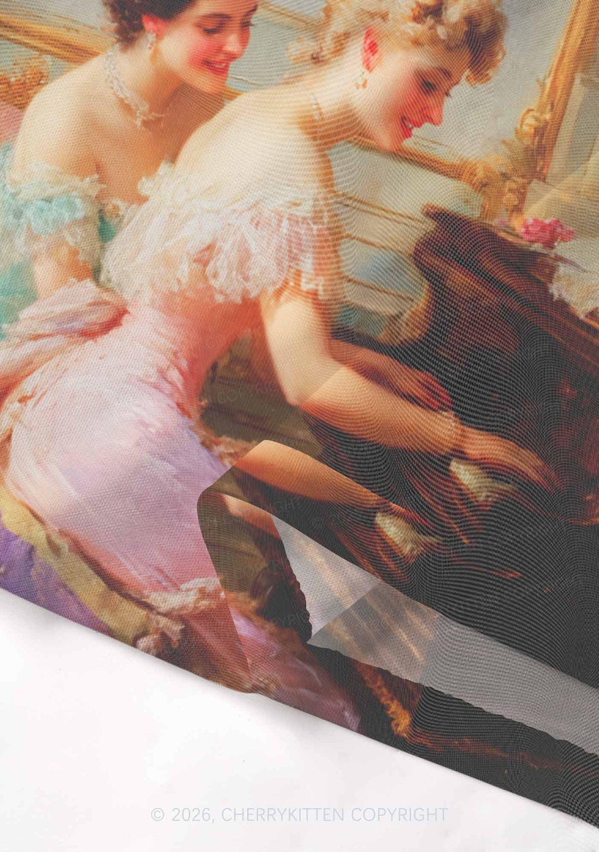 Elegant Piano Room Pride Y2K Mesh Crop Top Cherrykitten