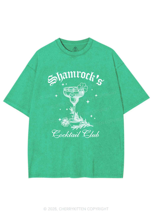 Shamrocks Coctail Club St Patricks Y2K Shirts Washed Tee Cherrykitten