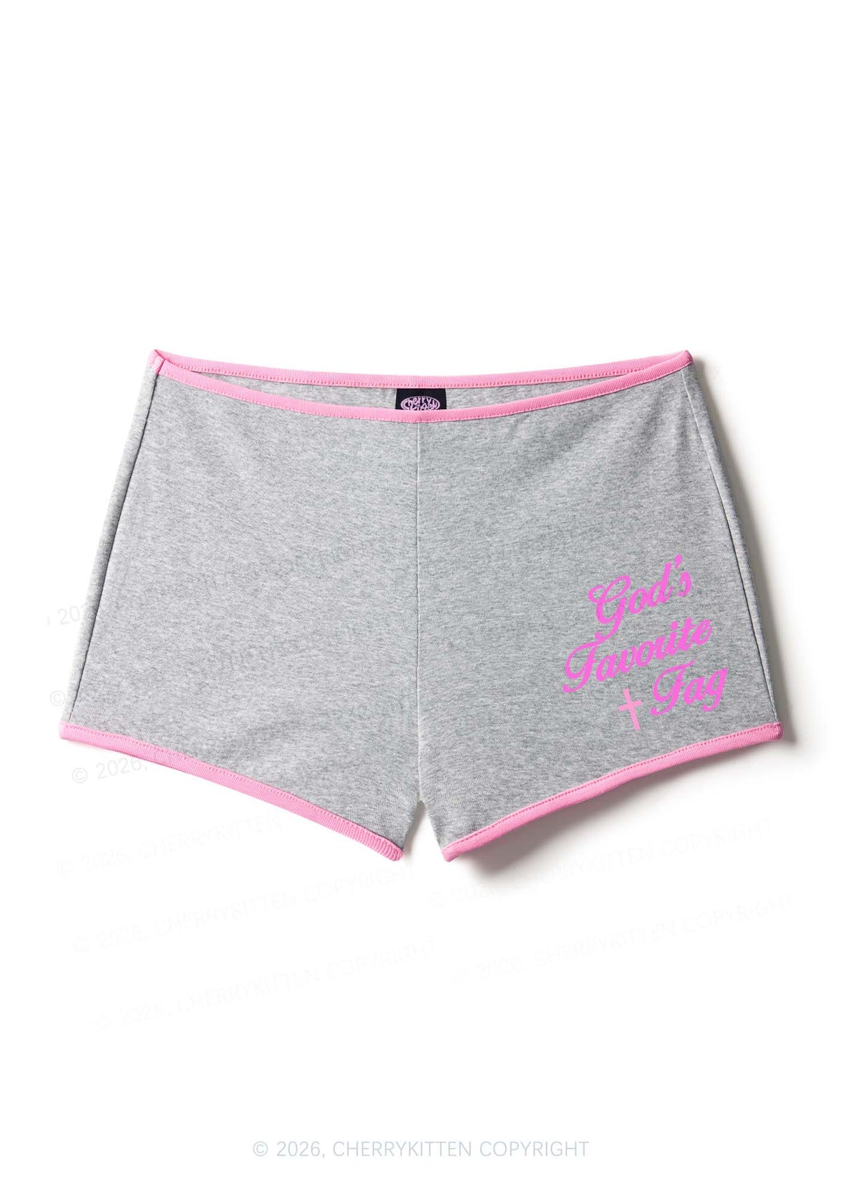 Gods Favorite Fag Pride Y2K Booty Shorts Cherrykitten