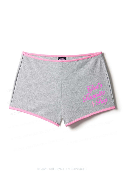 Gods Favorite Fag Pride Y2K Booty Shorts Cherrykitten