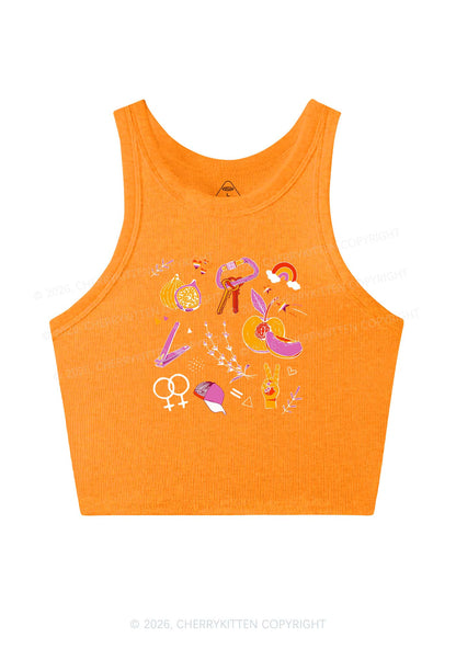 Lesbian Symbols Y2K Crop Tank Top Cherrykitten