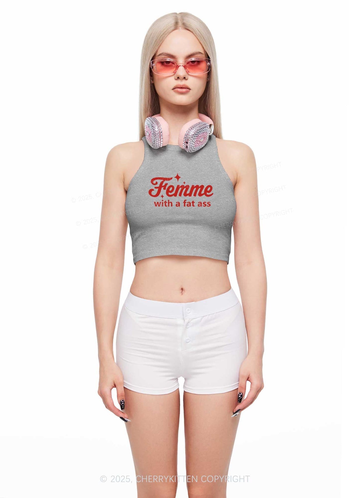 Femme With Fat Axx Pride Y2K Crop Tank Top Cherrykitten